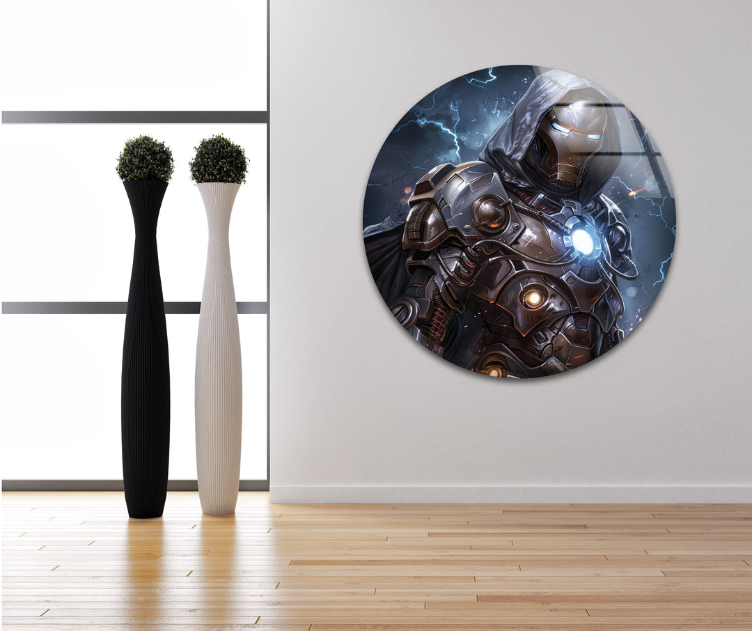 Lightning Dr Doom Green Glass Wall Art print on glass, glass printed photos
