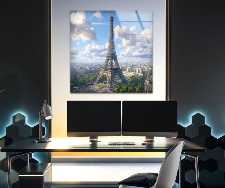 Eiffel Tower in Paris Glass Wall Art glass photo prints, glass picture prints
