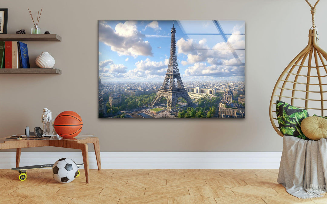 Eiffel Tower in Paris Glass Wall Art photo print on glass, prints on glass wall art
