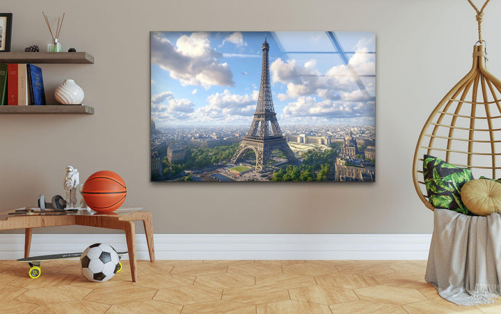 Eiffel Tower in Paris Glass Wall Art photo print on glass, prints on glass wall art
