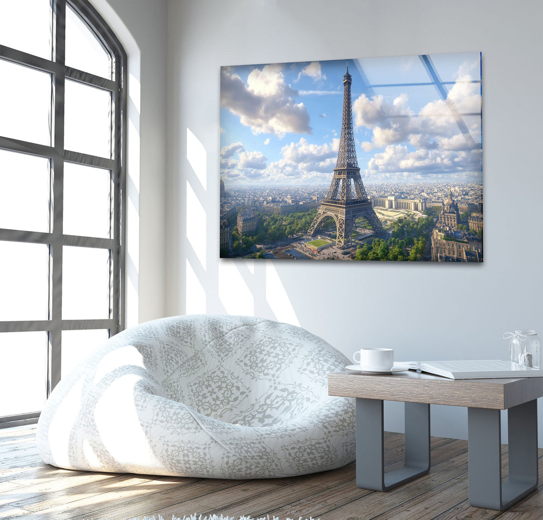 Eiffel Tower in Paris Glass Wall Art large glass photo prints, glass wall photos

