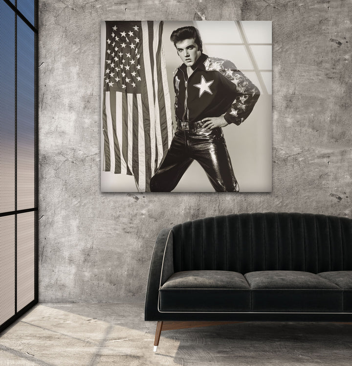 Elvis Presley Black & White Glass Wall Art art glass wall art, glass wall art pictures
