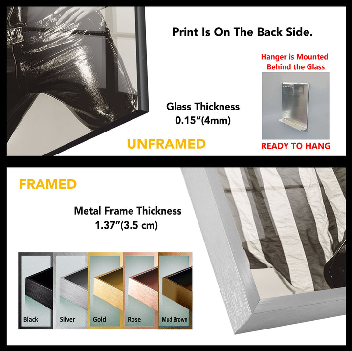 Elvis Presley – Wandbild aus Glas in Schwarz und Weiß