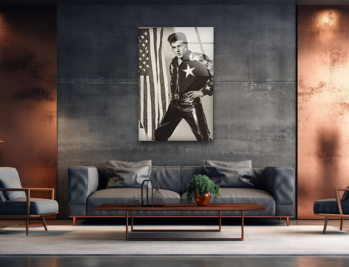 Elvis Presley Black & White Glass Wall Art glass pictures for Wall, glass prints wall art
