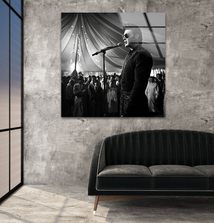 Elvis Presley Black and White Glass Wall Art glass pictures for Wall, glass prints wall art
