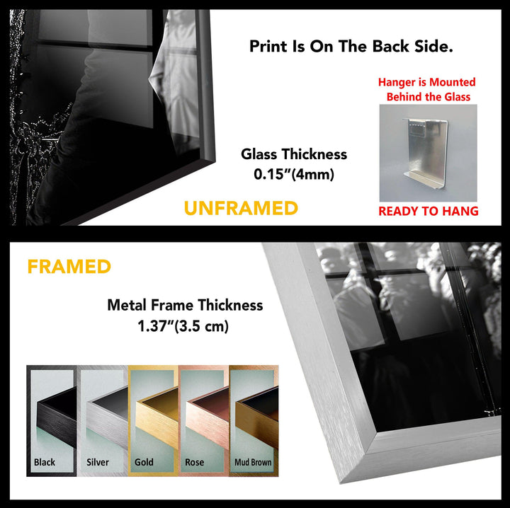Elvis Presley White and Black Glass Wall Art