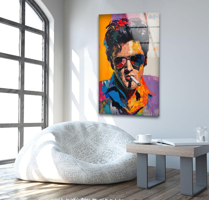 Elvis Presley Smoking Glass Wall Art art glass wall art, glass wall art pictures
