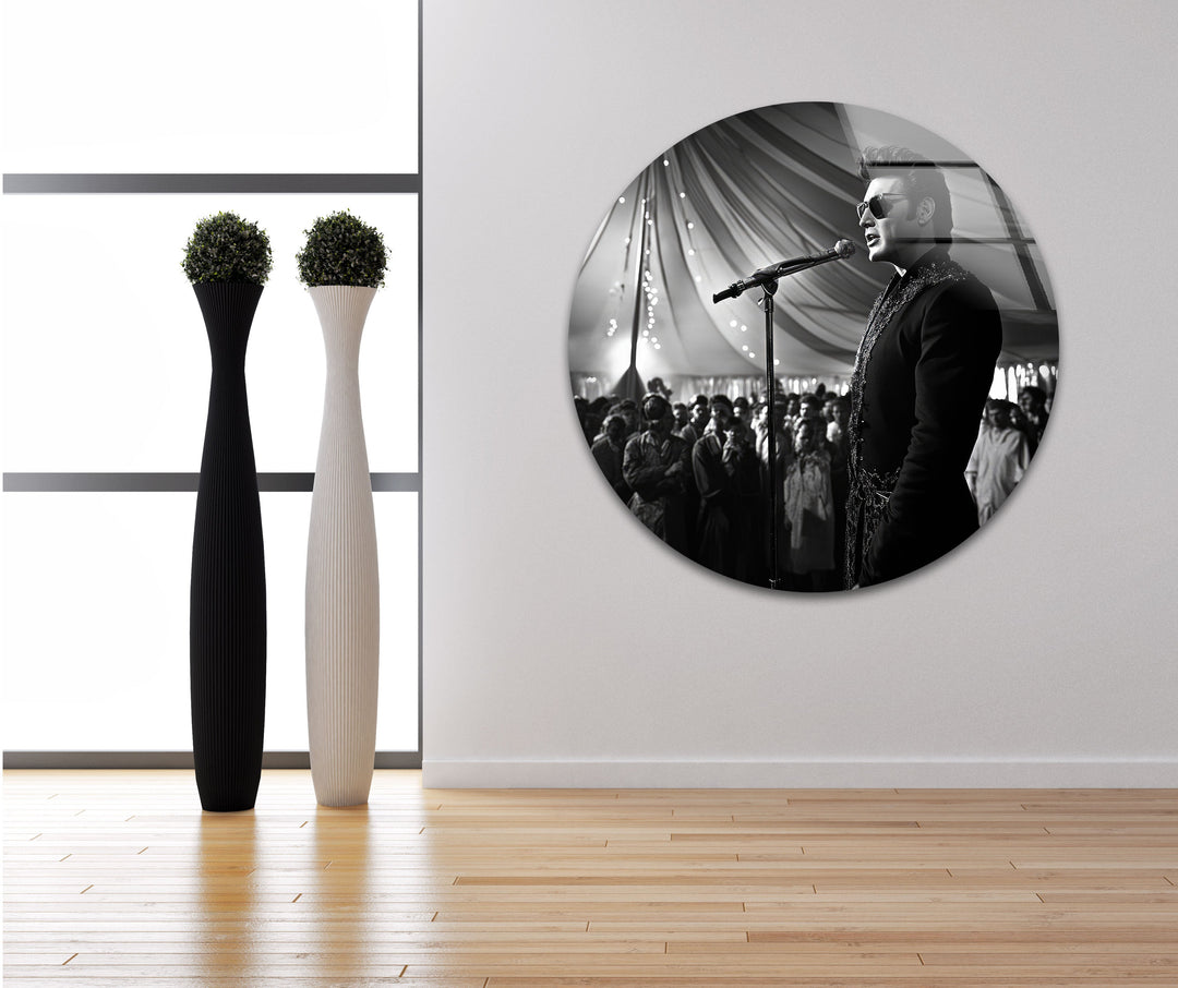 Elvis Presley Black and White Glass Wall Art glass wall decor, glass wall art decor
