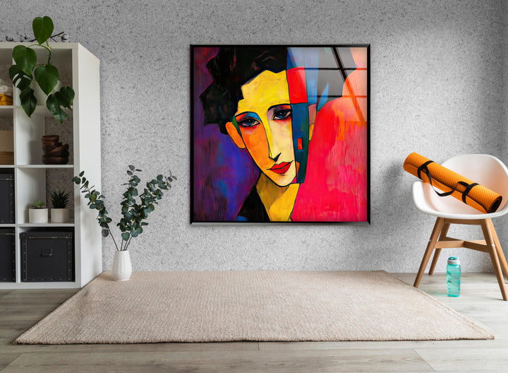Figurative Abstract Woman Glass Wall Art glass image printing, glass prints from photos
