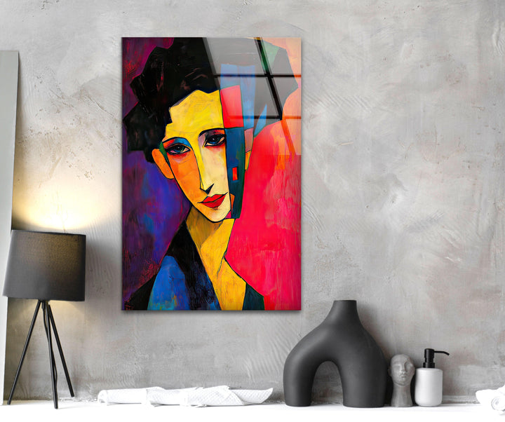 Figurative Abstract Woman Glass Wall Art large glass photo prints, glass wall photos
