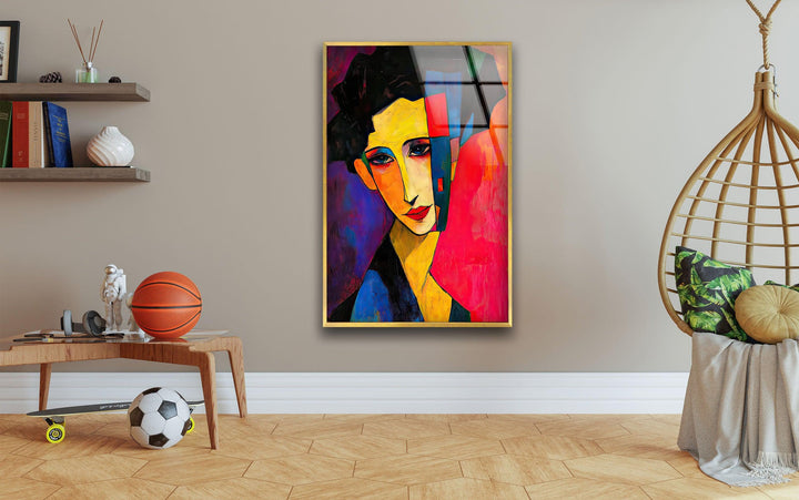 Figurative Abstract Woman Glass Wall Art custom glass photo prints, large glass prints
