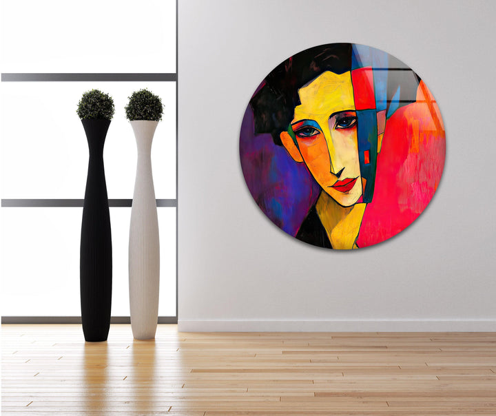 Figurative Abstract Woman Glass Wall Art Glass Printing Wall Art, Print photos on glass
