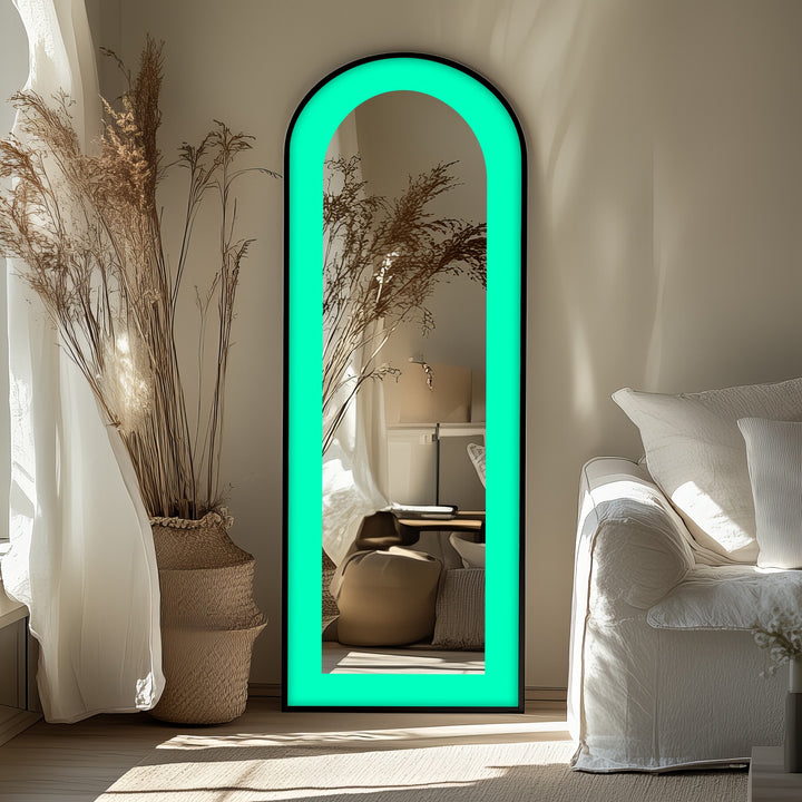 Aqua Green - Abstract Floor Mirror