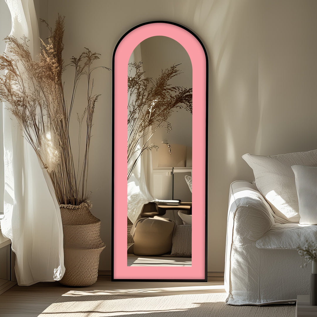 Soft Pink - Abstract Floor Mirror