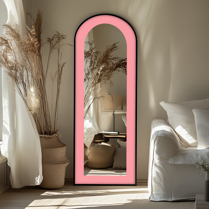 Soft Pink - Abstract Floor Mirror