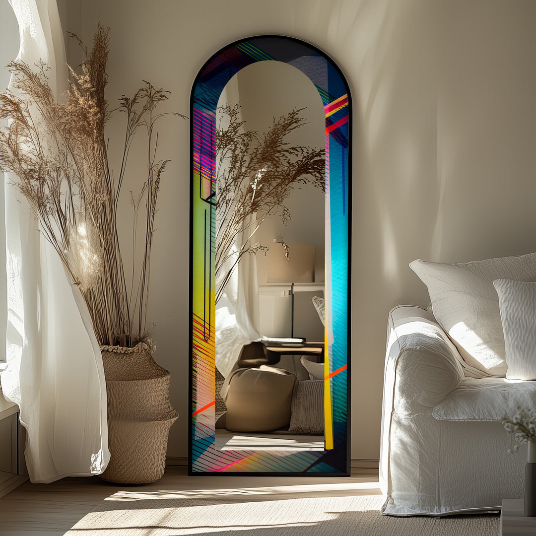 Color Block Geometric – Abstract Floor Mirror