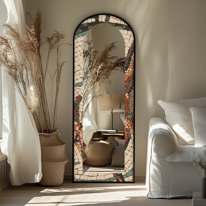 Tuscan Mosaic – Rustic Mosaic Floor Mirror