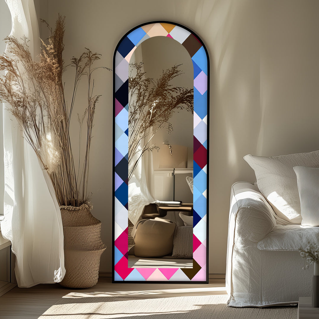 Color Pop Harlequin – Gebeizter Standspiegel 