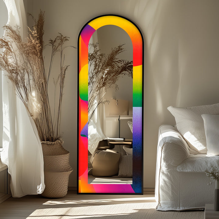 Rainbow Gradient Modern – Abstract Floor Mirror