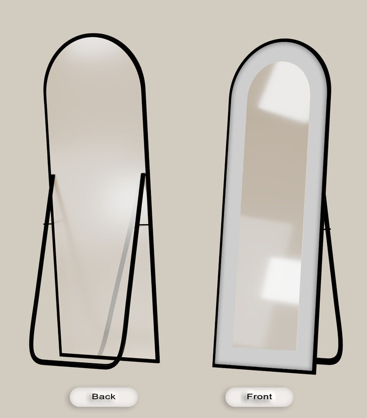 Soft Gray - Abstract Floor Mirror