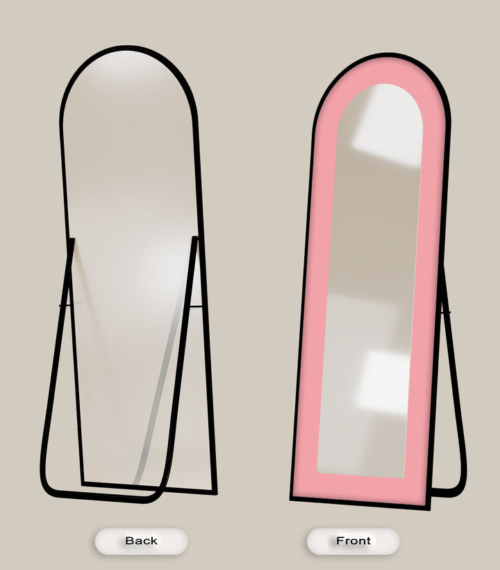 Soft Pink - Abstract Floor Mirror