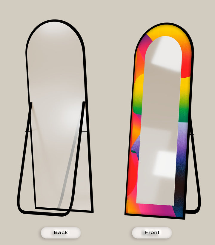 Rainbow Gradient Modern – Abstract Floor Mirror