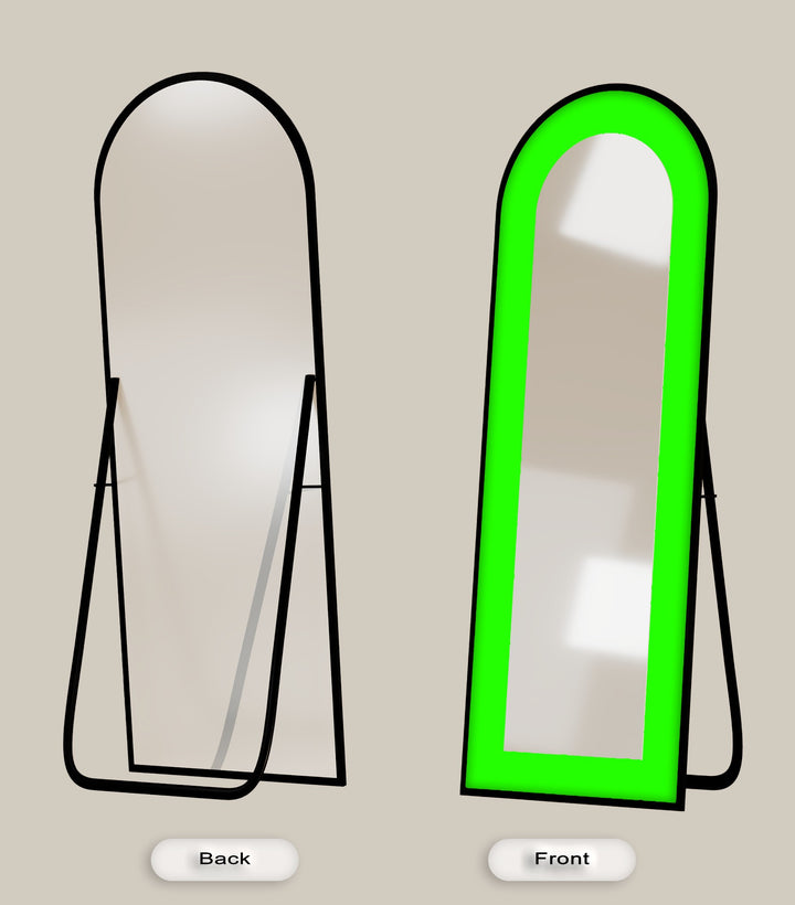 Neongrün - Abstrakter Standspiegel 