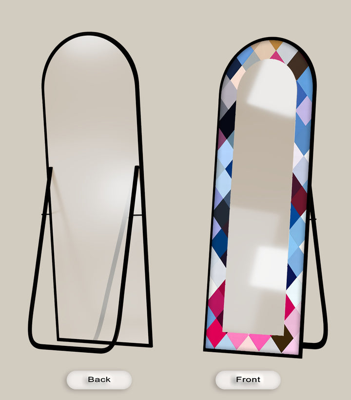 Color Pop Harlequin – Gebeizter Standspiegel 
