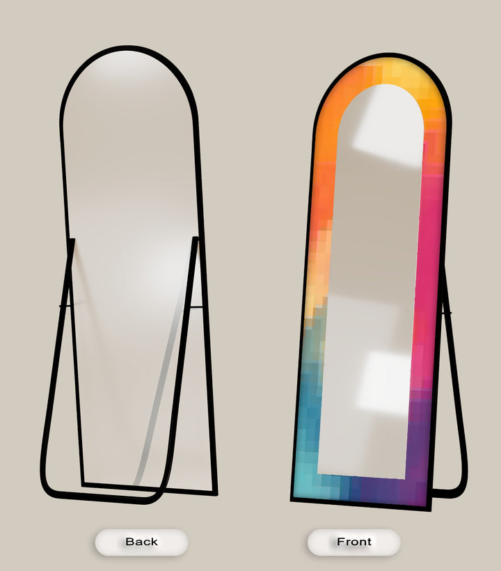 PixelGlow Fusion – Abstract Floor Mirror