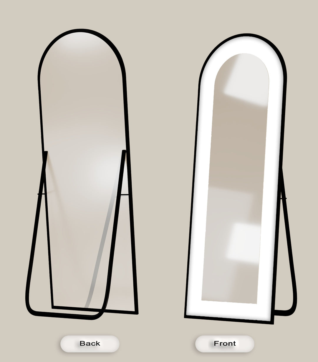 White Modern Minimalist - Abstract Floor Mirror
