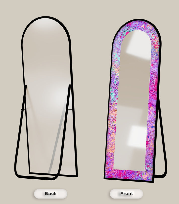 Cosmic Bloom – Abstract Floor Mirror