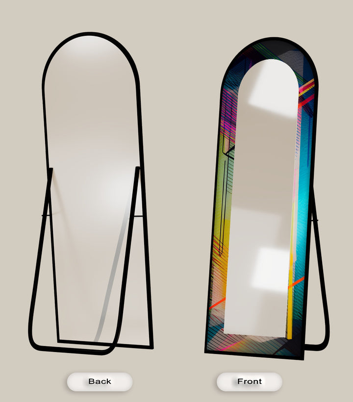 Color Block Geometric – Abstract Floor Mirror