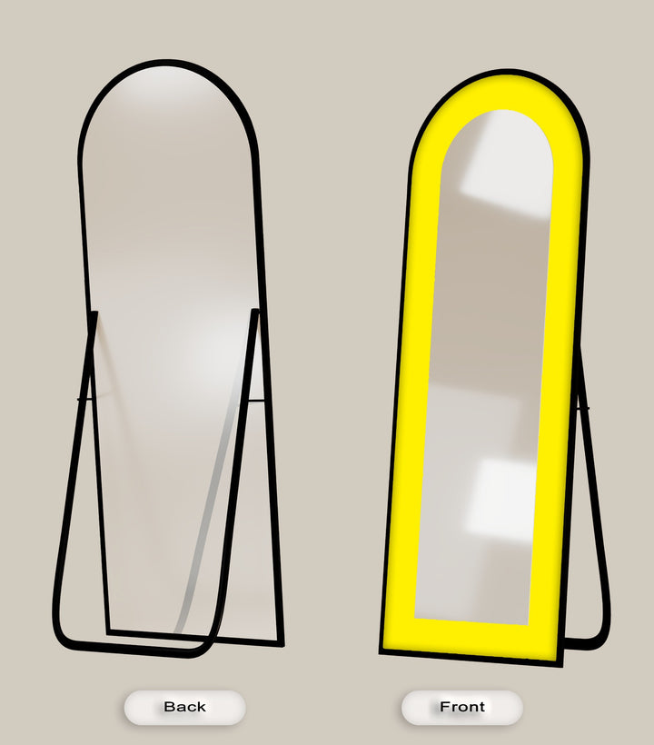 Bold Yellow - Abstract Floor Mirror