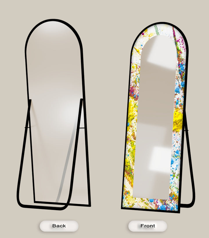 Colorburst Splash – Abstrakter Standspiegel 