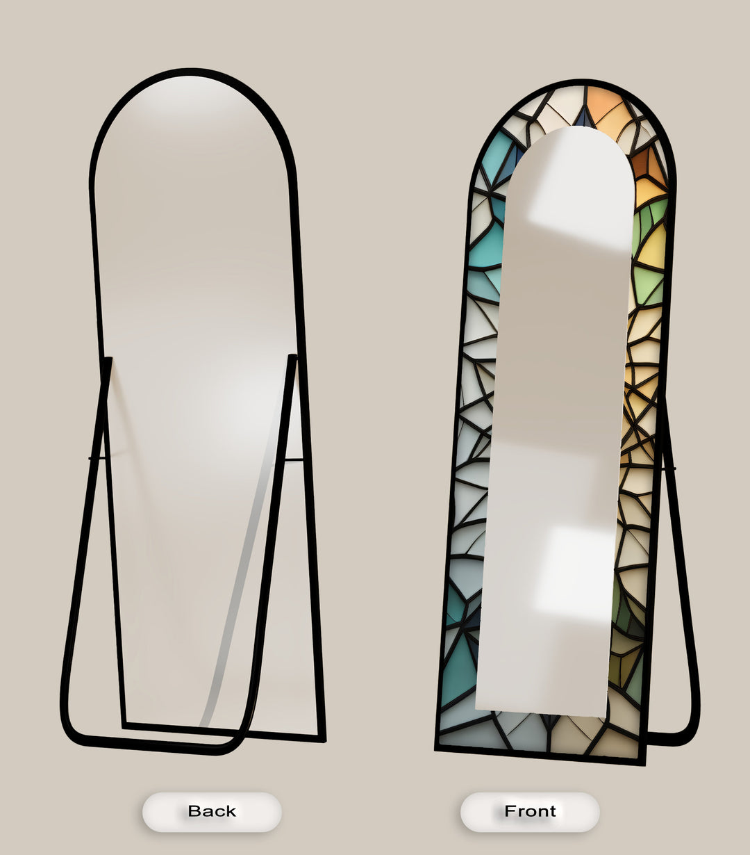 Soft Color Style – Mosaic Floor Mirror
