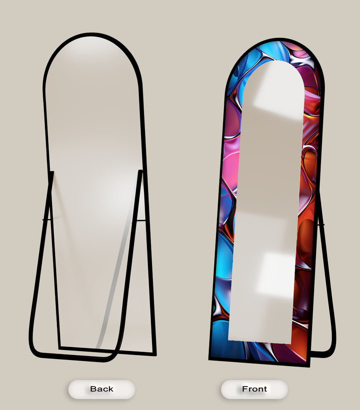 Neon Liquid Chrome – Stained Floor Mirror