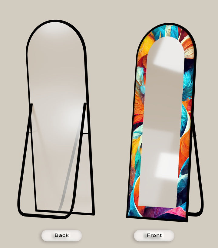 Vibrant Color Flow – Abstract Floor Mirror