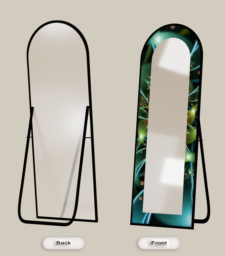 Botanic Lightflow Texture – Mystical Green Floor Mirror