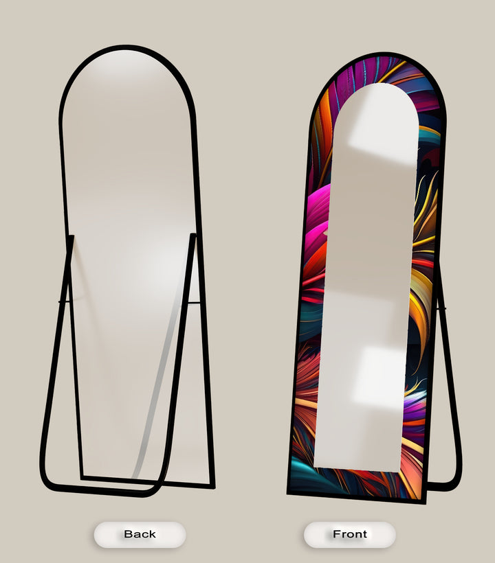 Electric Vortex Print – Abstract Floor Mirror