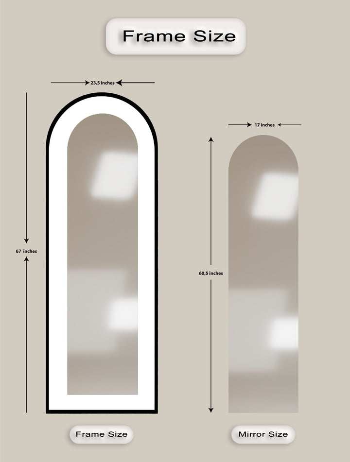White Modern Minimalist - Abstract Floor Mirror