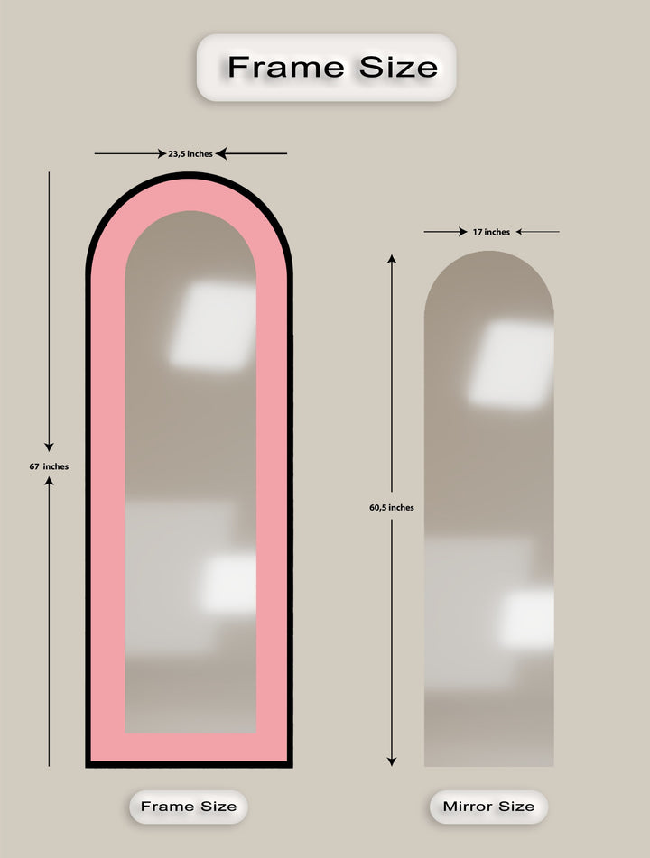 Soft Pink - Abstract Floor Mirror