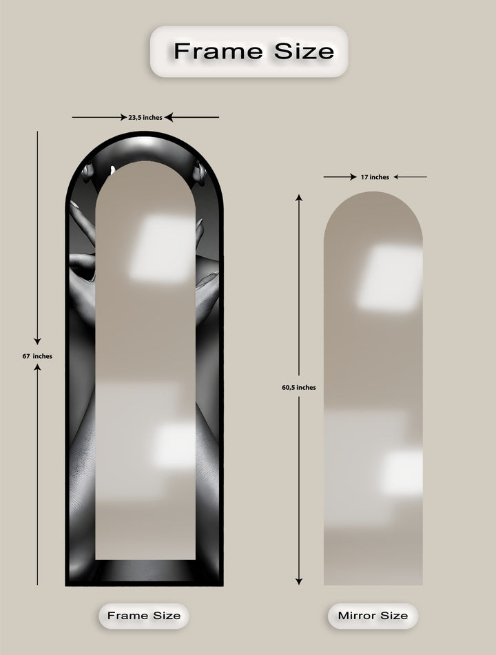 Eclipse Embrace – Schwarz-weißer Standspiegel 