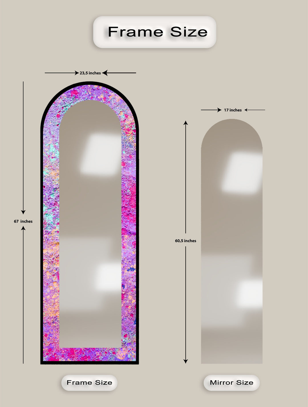 Cosmic Bloom – Abstract Floor Mirror