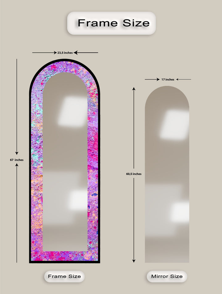 Cosmic Bloom – Abstract Floor Mirror