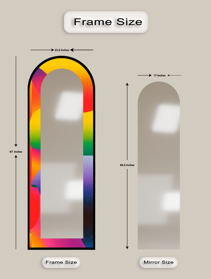 Rainbow Gradient Modern – Abstract Floor Mirror