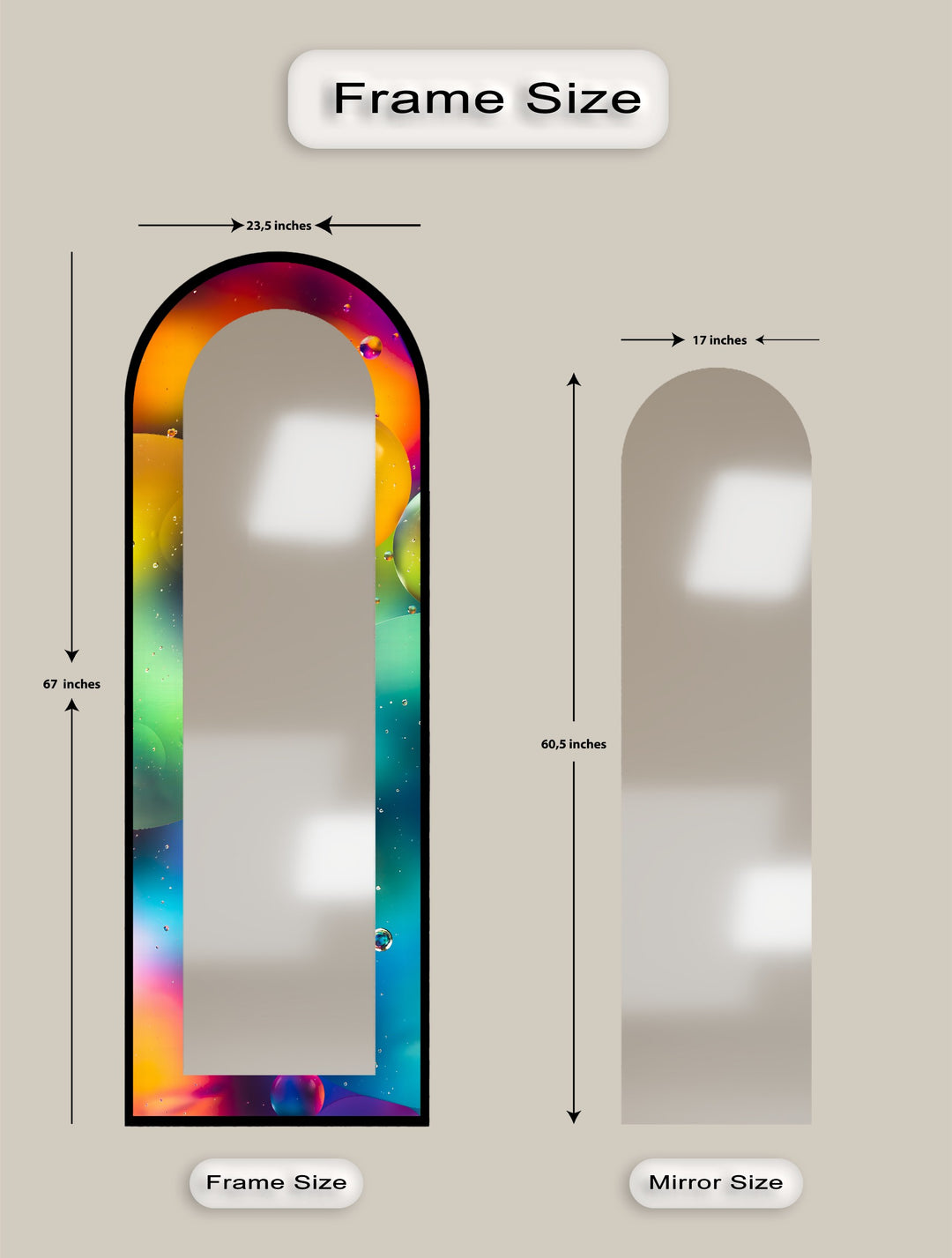 Vivid Color Spectrum - Abstract Floor Mirror
