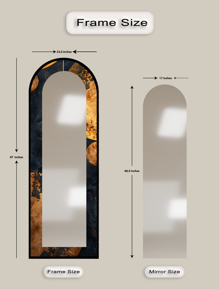 Black and Gold Marble - Full Lenght Floor Mirror
