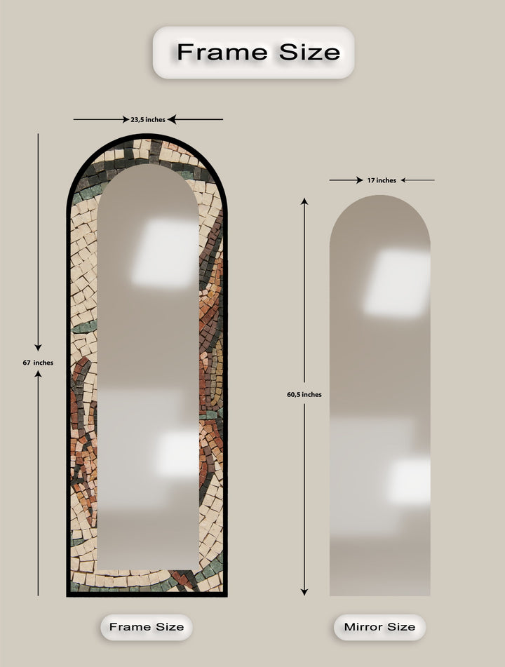 Tuscan Mosaic – Rustic Mosaic Floor Mirror
