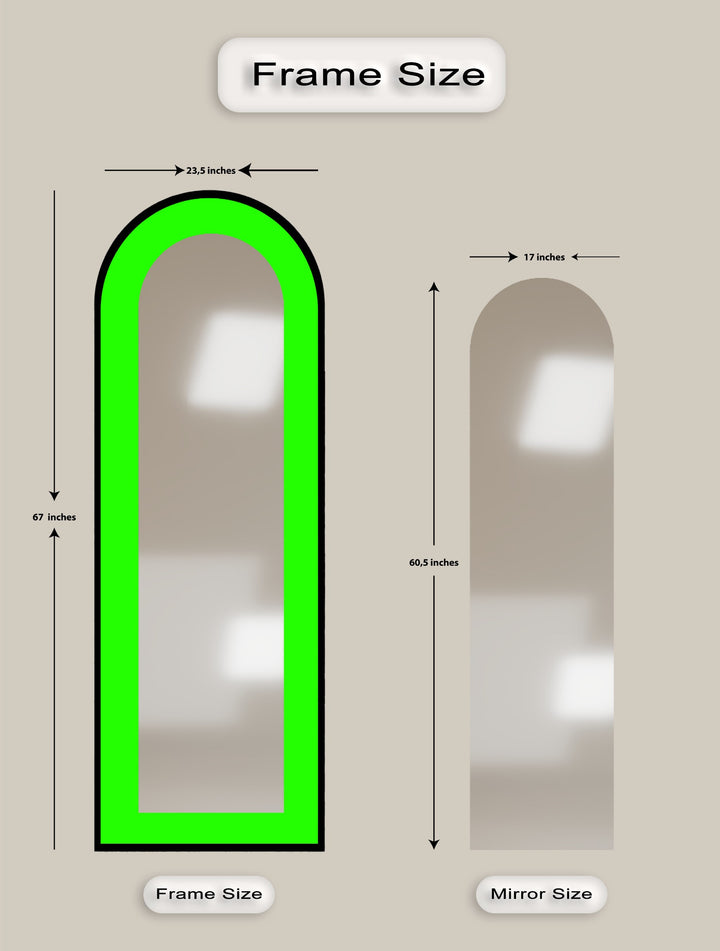 Neongrün - Abstrakter Standspiegel 