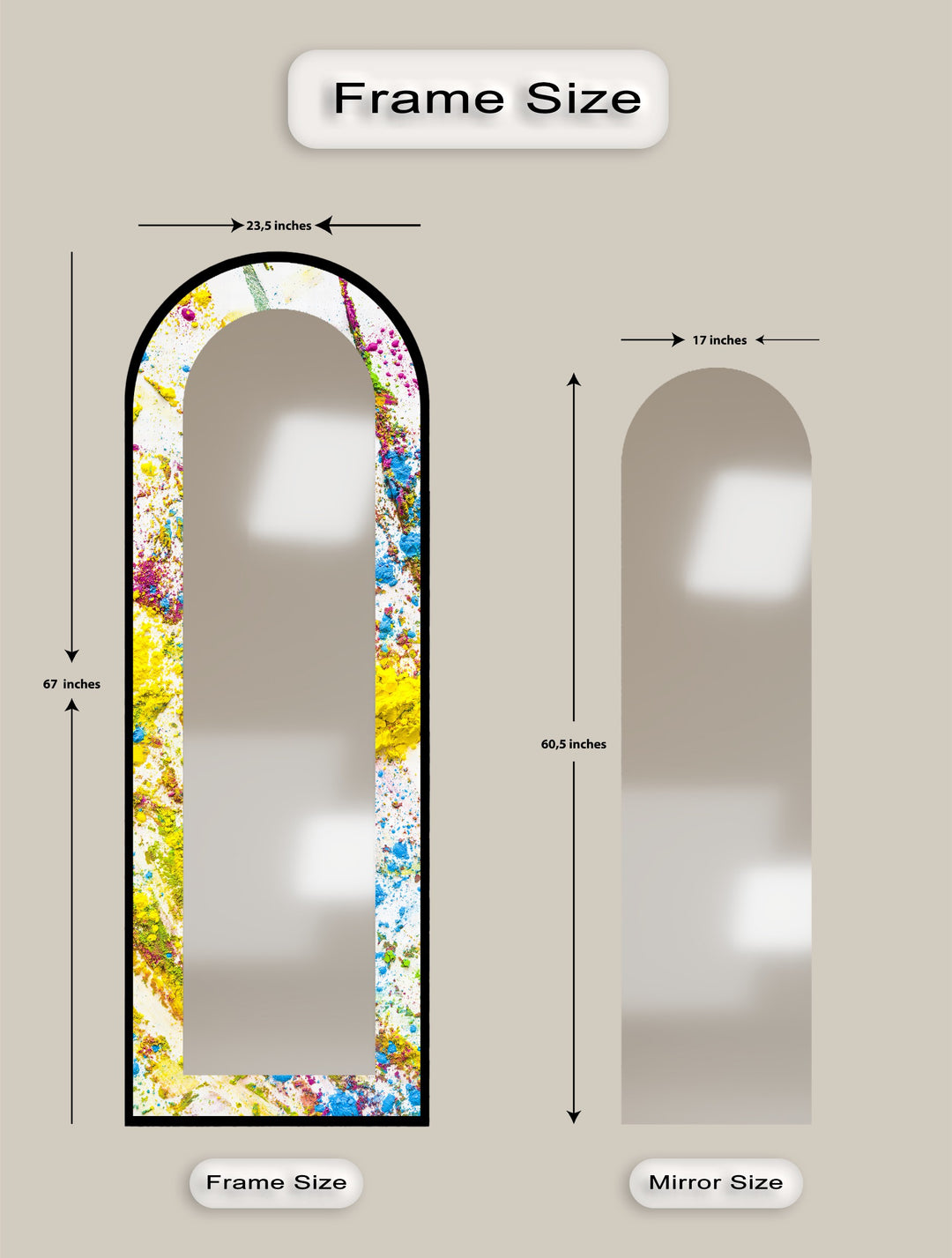 Colorburst Splash – Abstrakter Standspiegel 